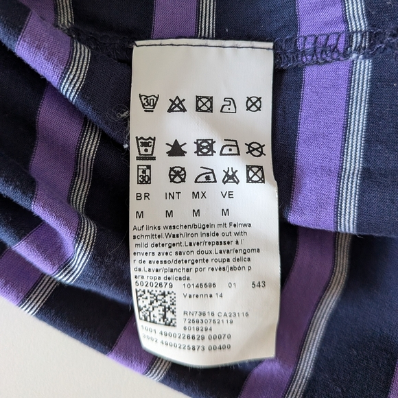 Hugo Boss Purple & Black Striped Polo Shirt – Size M #66 - Picture 7 of 7